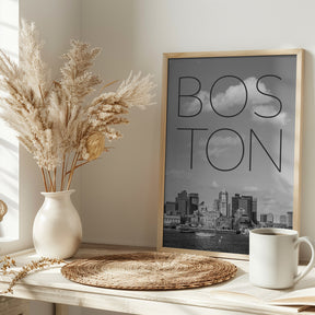 BOSTON Skyline North End &amp; Financial District | Text &amp; Skyline Poster