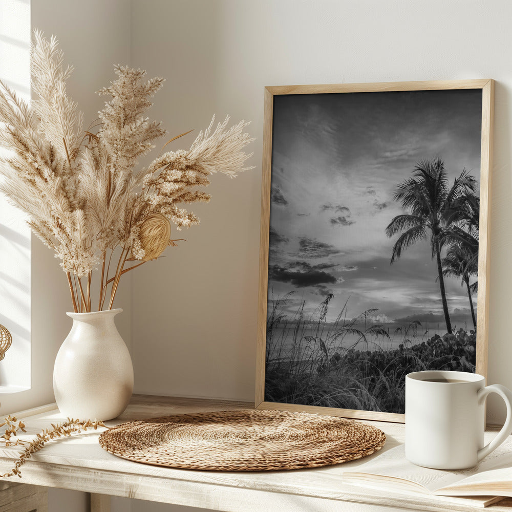 BONITA BEACH Evening mood | monochrome Poster