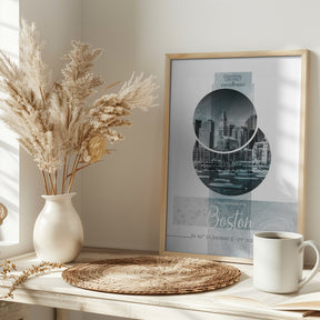 Poster Art BOSTON Waterfront | turquoise marble Poster