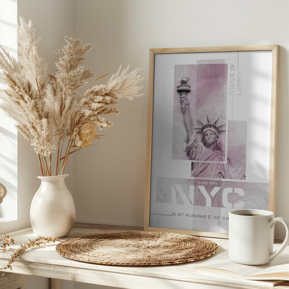 Poster Art NYC Statue of Liberty | pink marble Poster