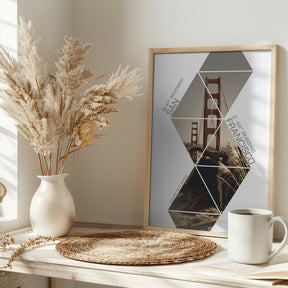 Coordinates SAN FRANCISCO Golden Gate Bridge Poster