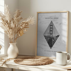 Coordinates SAN FRANCISCO Golden Gate Bridge Poster