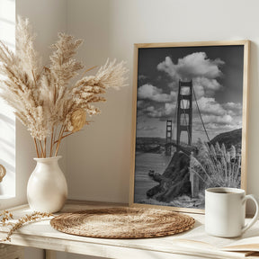 SAN FRANCISCO Golden Gate Bridge - monochrome Poster