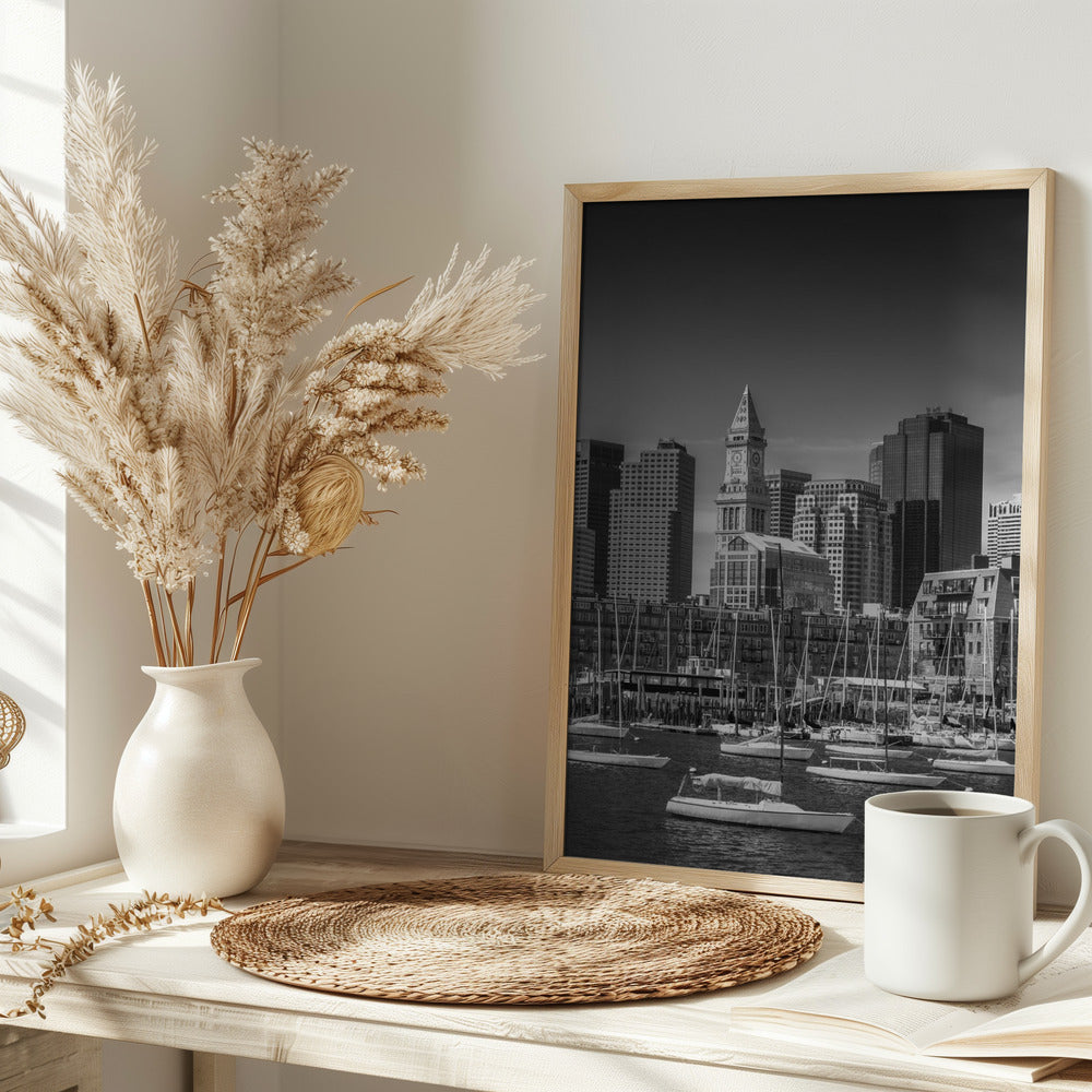 BOSTON Skyline North End &amp; Financial District Poster