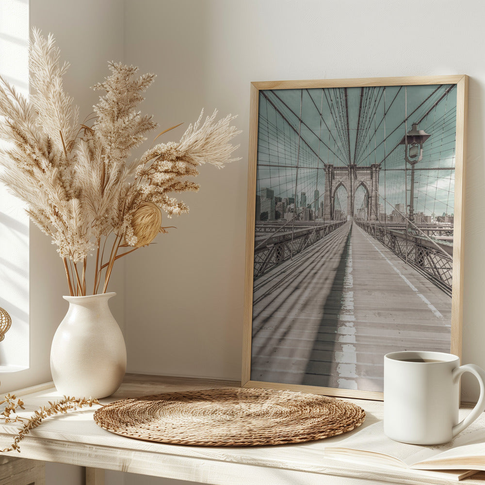 NEW YORK CITY Brooklyn Bridge | urban vintage style Poster