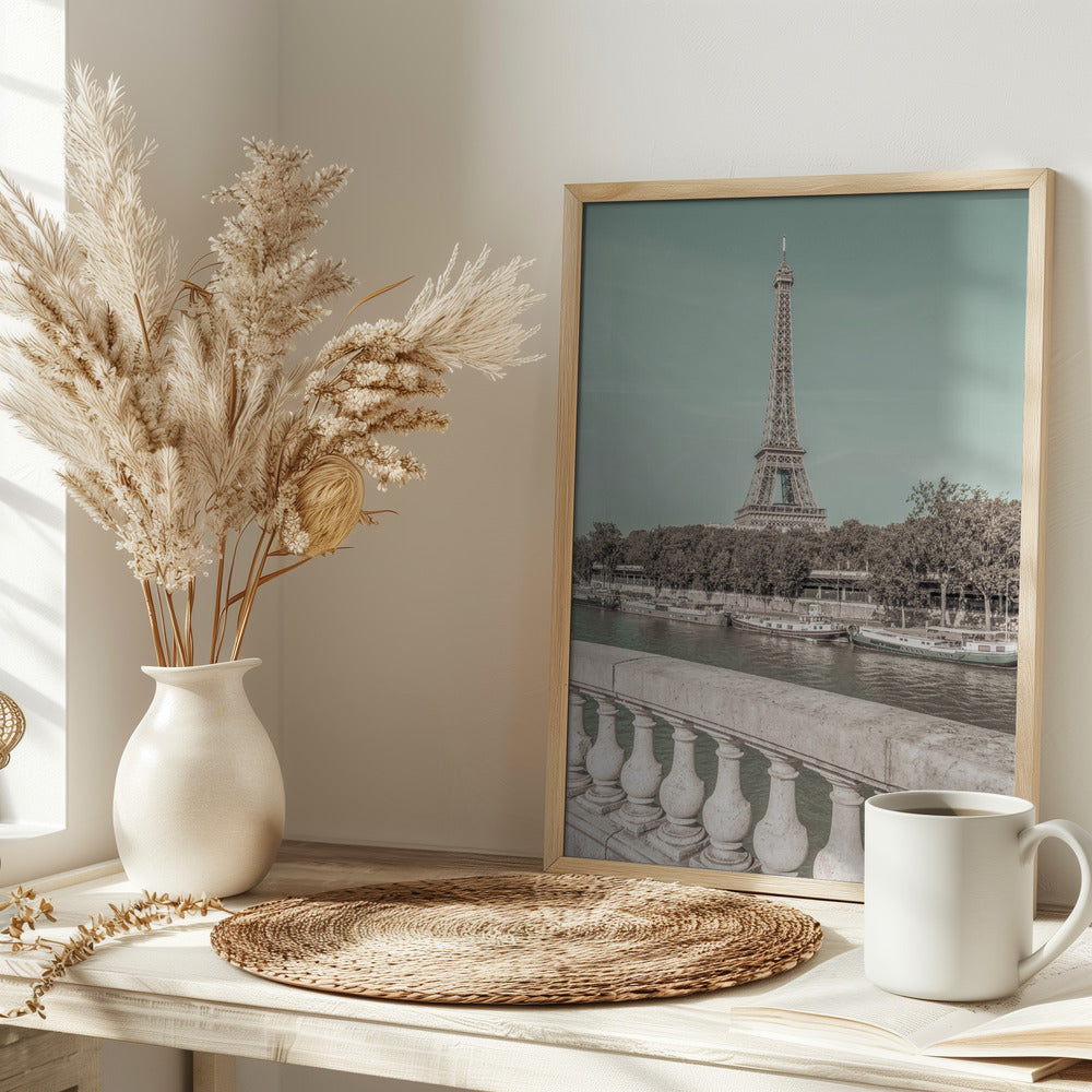 PARIS Eiffel Tower &amp; River Seine | urban vintage style Poster