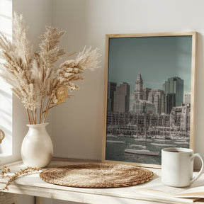 BOSTON Skyline North End &amp; Financial District | urban vintage style Poster