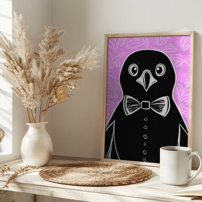 Penguin with bow tie Poster