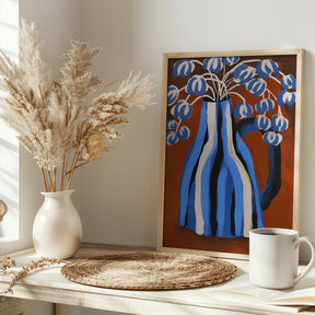 Striped Vase Poster