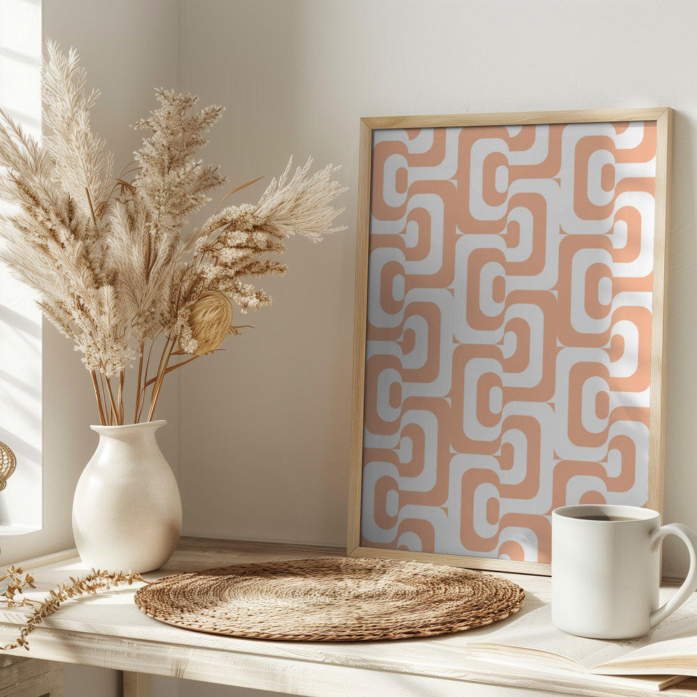 Retro Pattern Peach Fuzz Poster