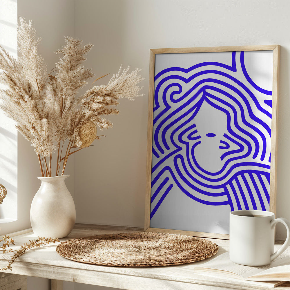 Berit in cobalt blue Poster