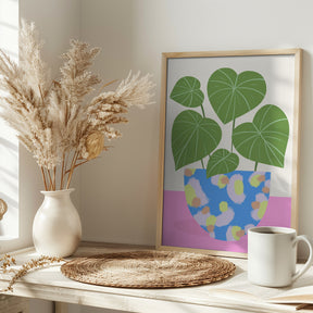 Plant in Patterned Pot Poster