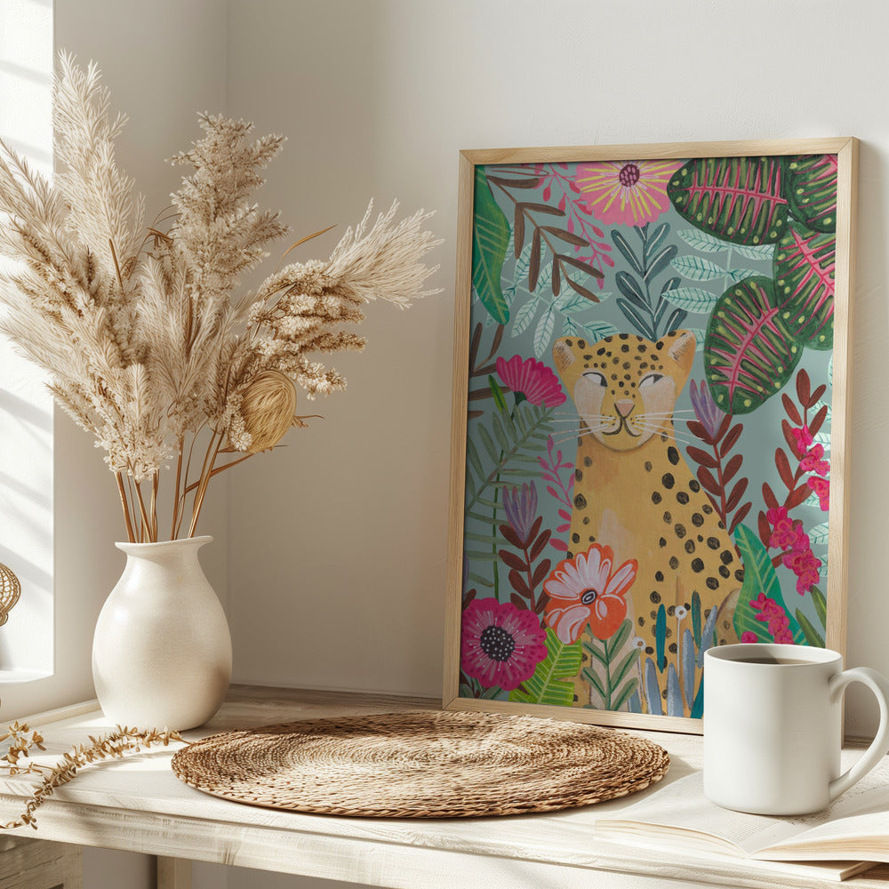 Leopard in the Jungle Poster