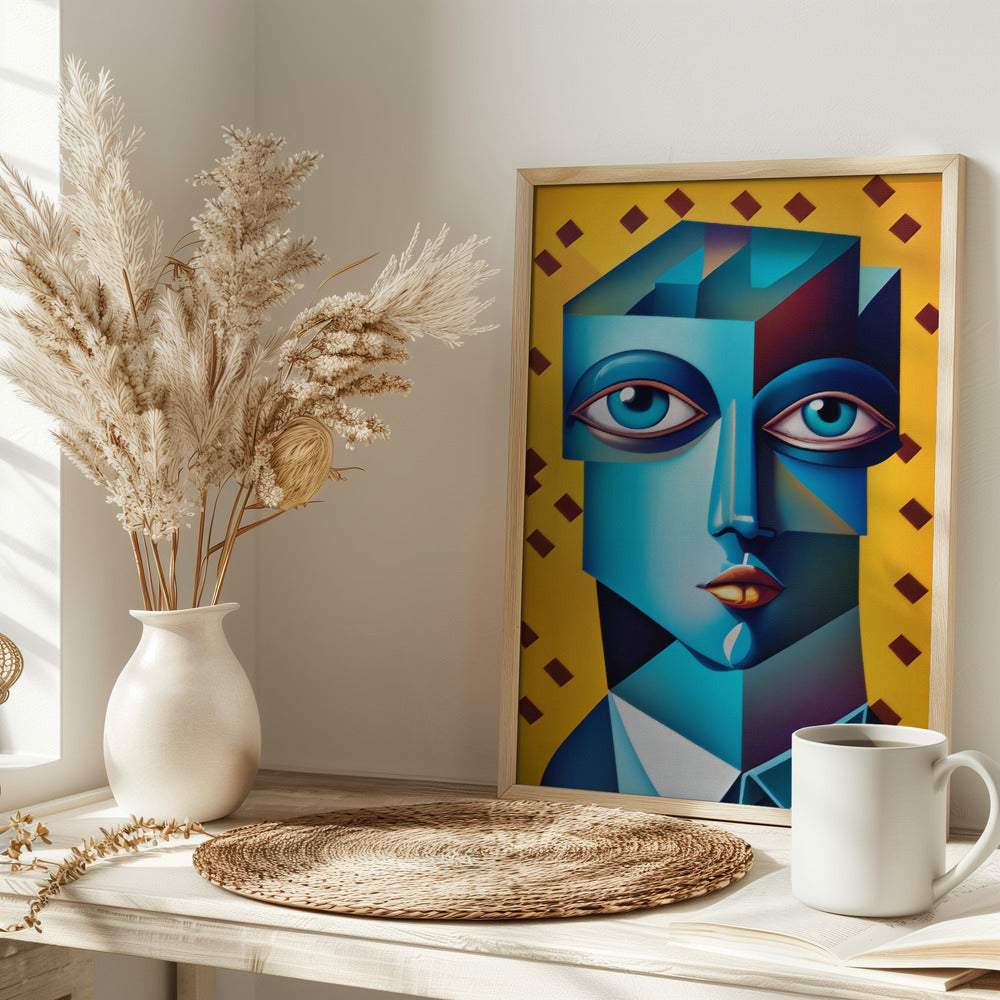 Cubist Abstract Face Poster