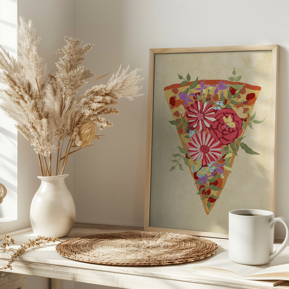 Slice of flower pizza Poster