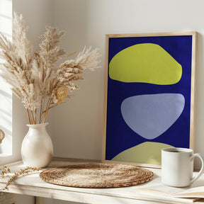 Abstract Forms Blue and yellow Poster