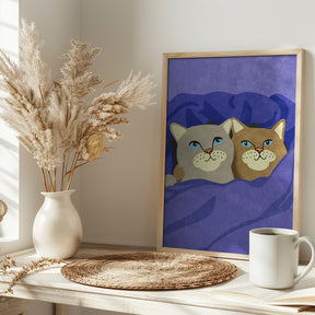 Cats in Bed Poster