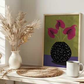 Nice flowers in vase Poster