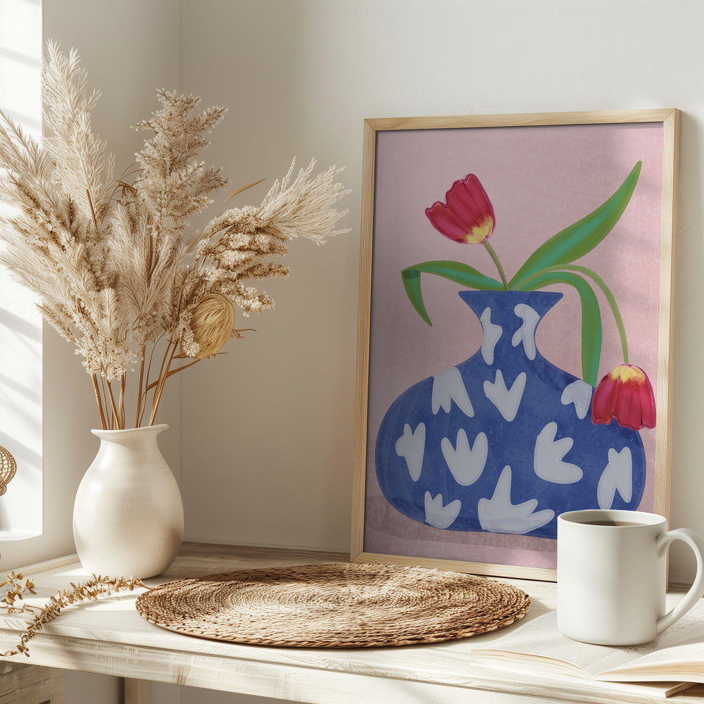 Tulpe in vase Poster