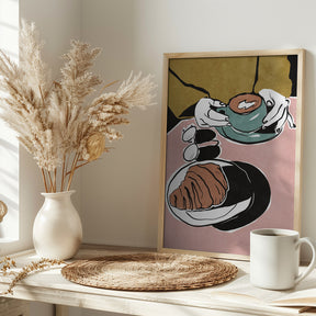 Croissant et café au lait Poster