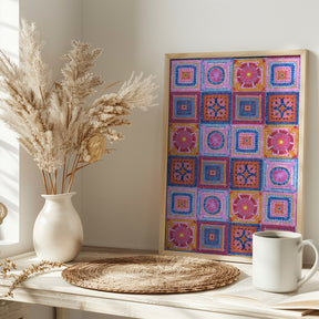 Granny squares blanket Poster