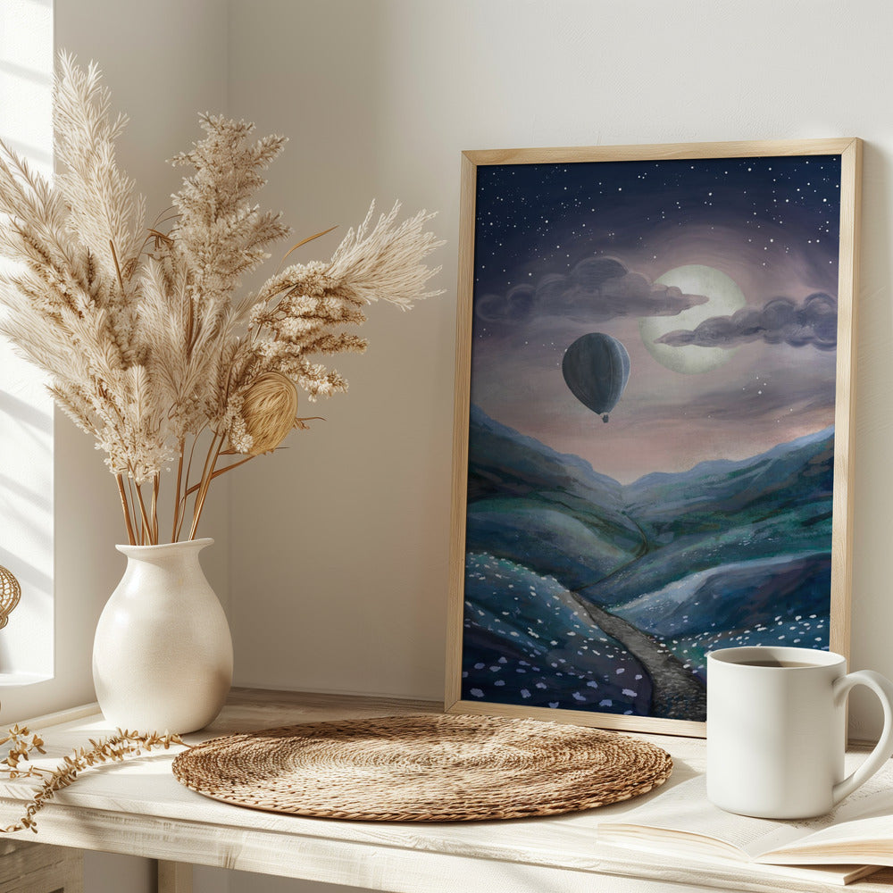 Moonlight landscape Poster