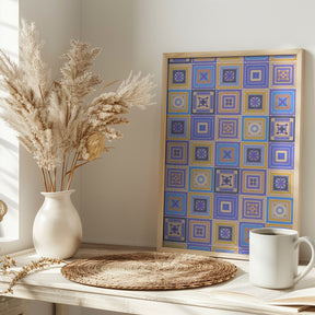 Colorful digital grandma squares IV Poster