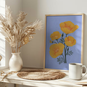 Bouquet of orange California poppies Poster