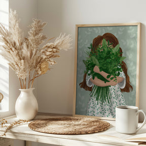 Girl with posy Poster