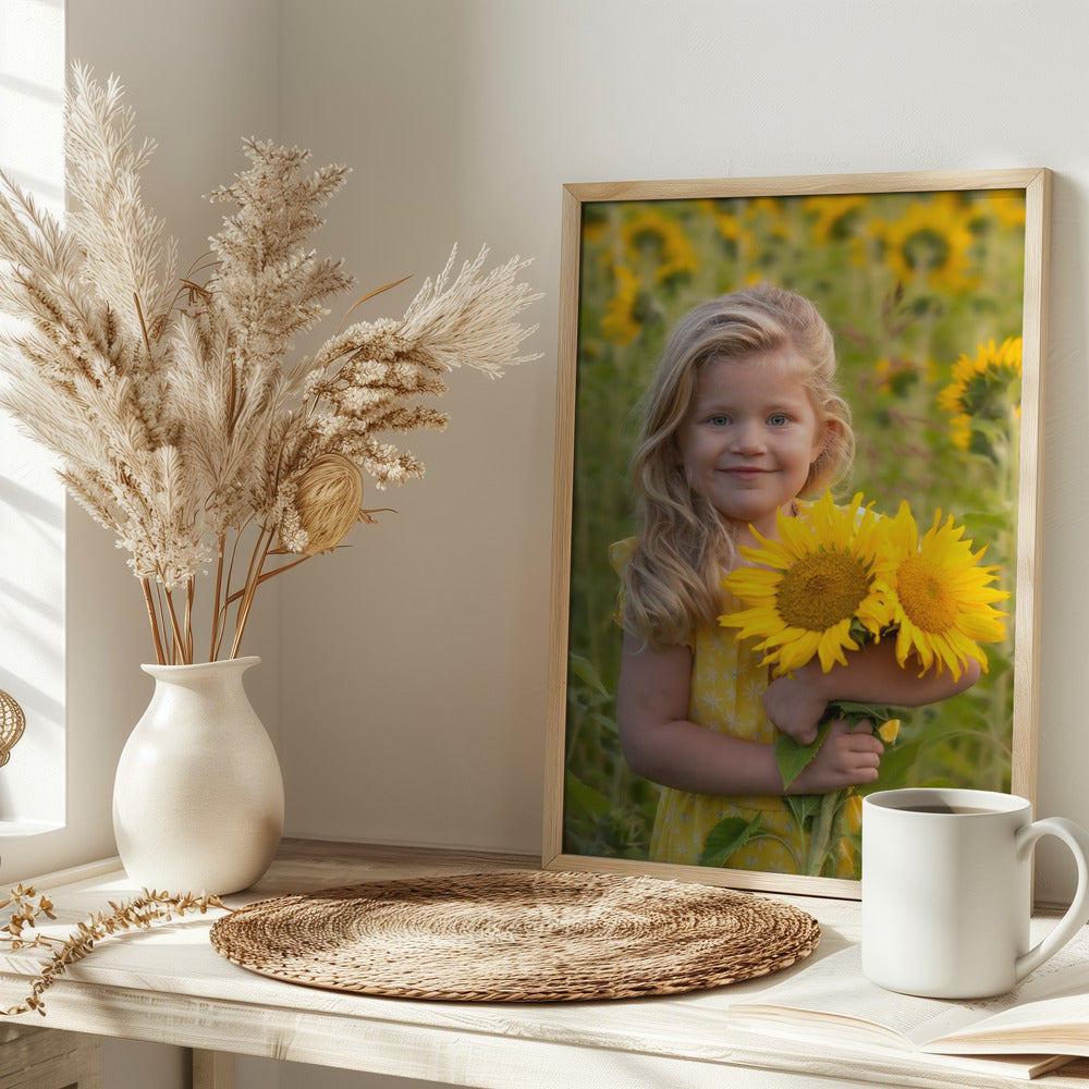 Sunflower girl Poster