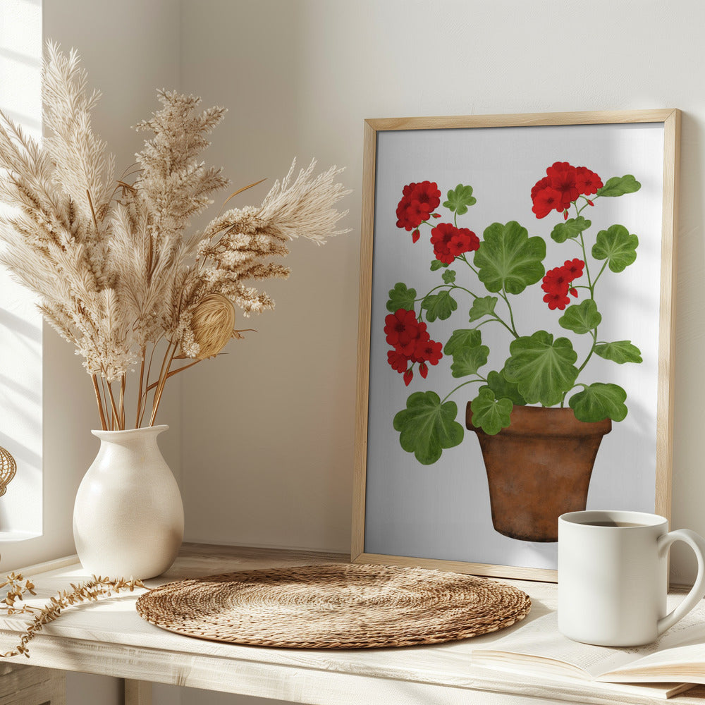 Red Geranium Poster