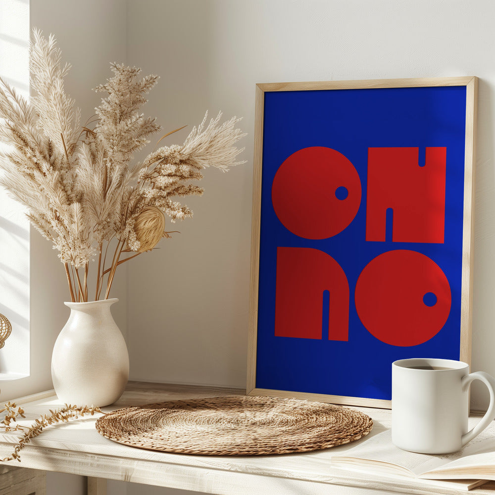 Oh No Dark Blue Recovered.psdratio 3x4 Print By Bohonewart Poster