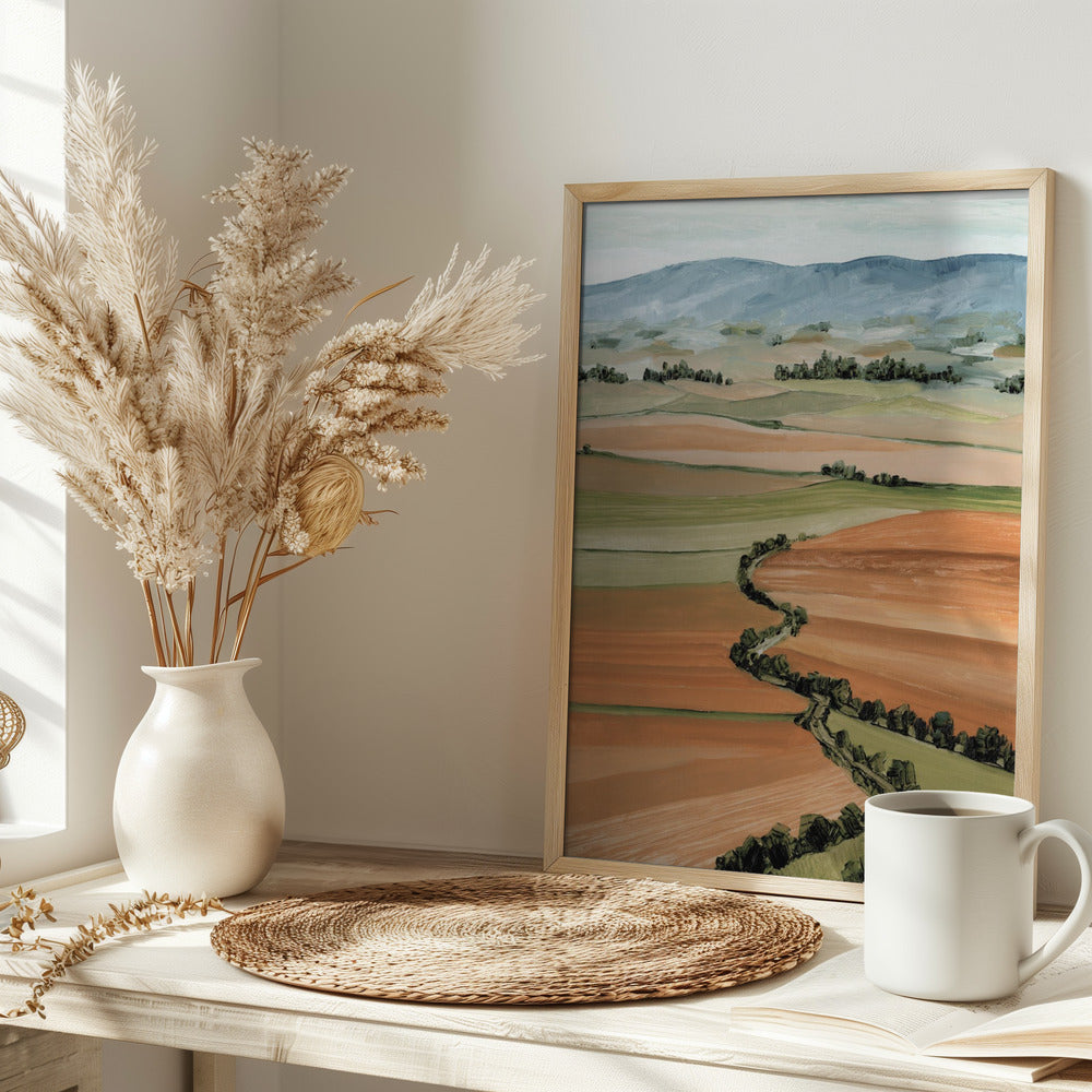 Queniva patchwork landscape Poster