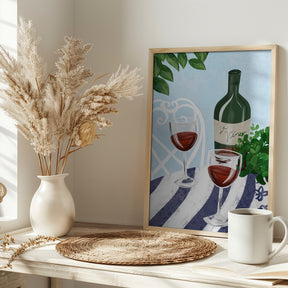 Red wine under the tree Poster