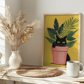 Cat In the Plant Poster