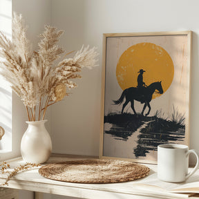 Cowboy In the Sunset Poster