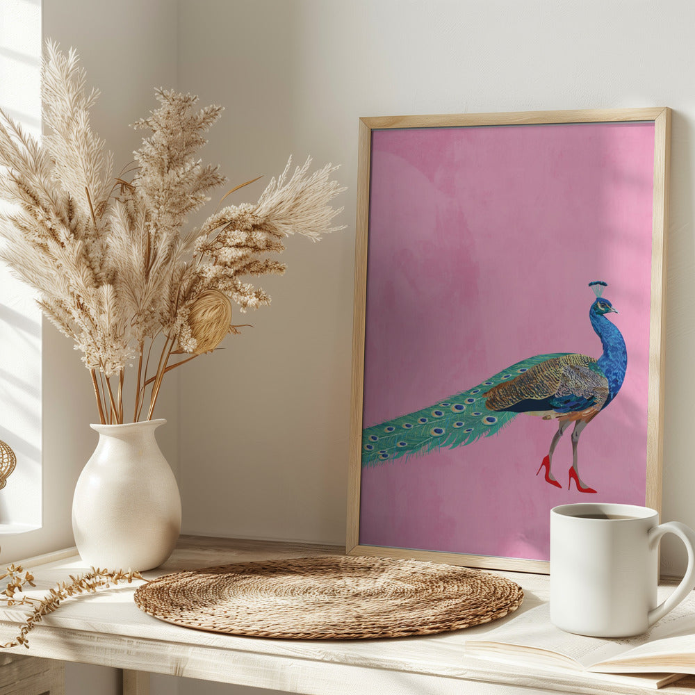 Peacock wearing heels Poster