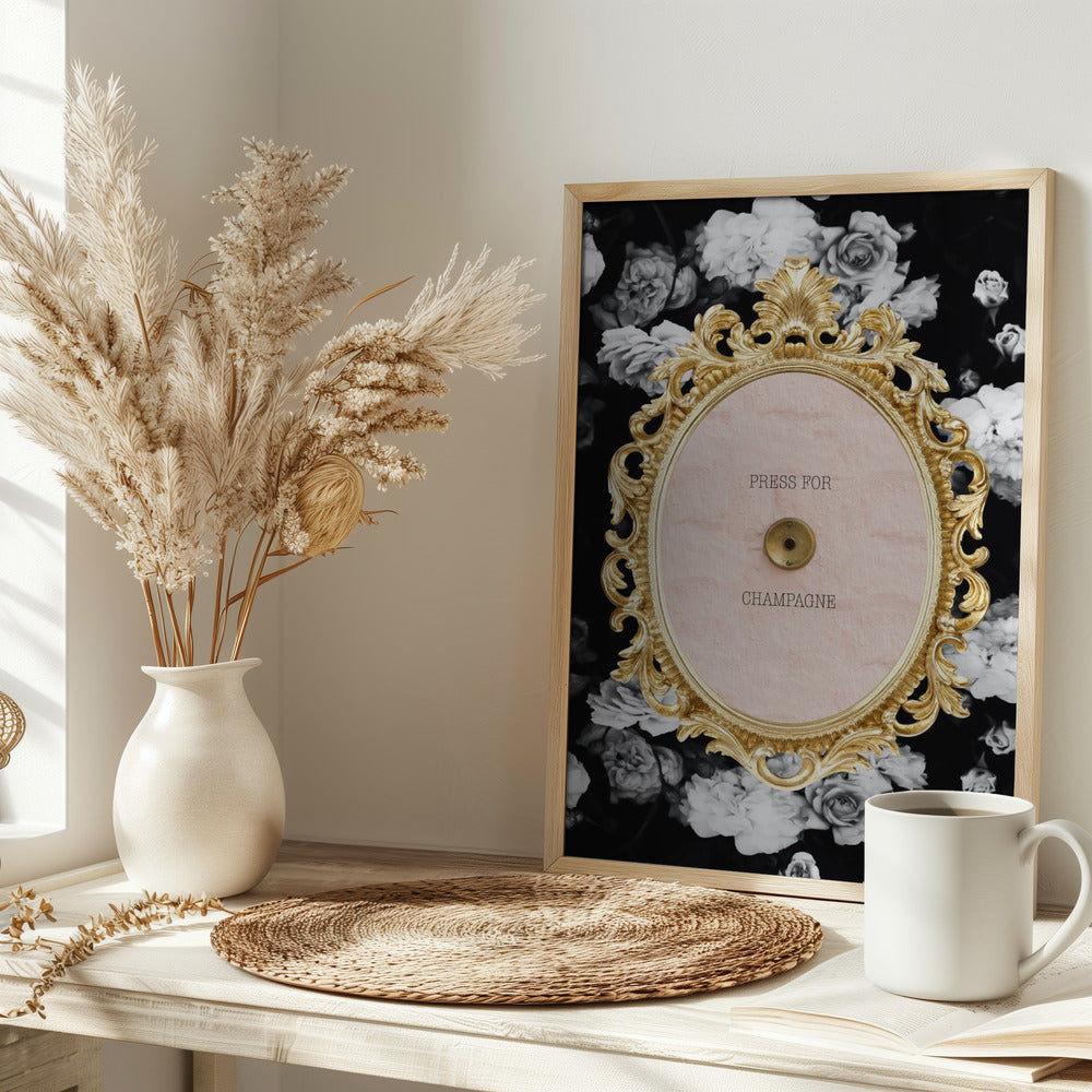 Champagnedarkfloral Ratio2x3 Poster