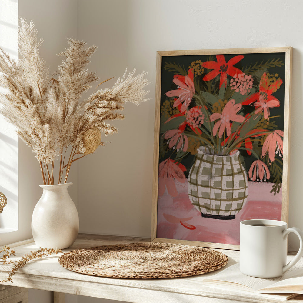 Plaid Vase Poster