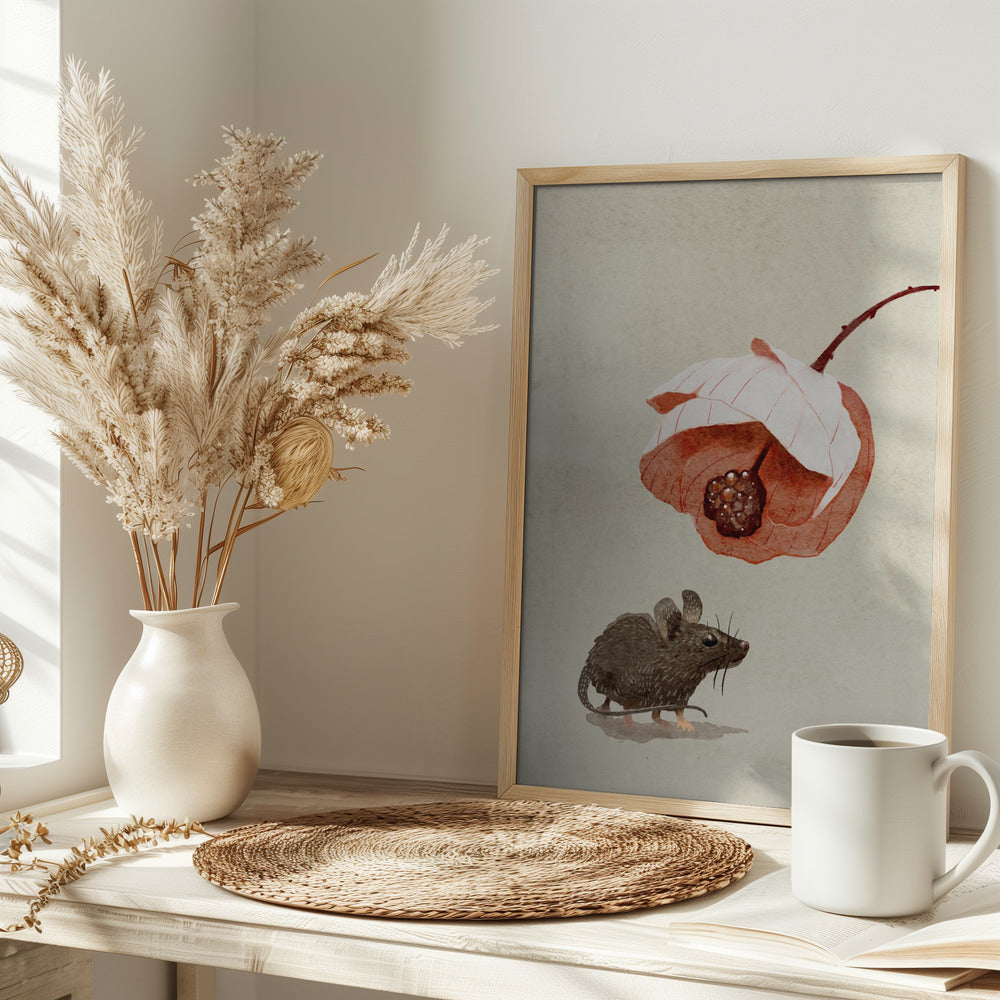 Mouse and Flower Poster