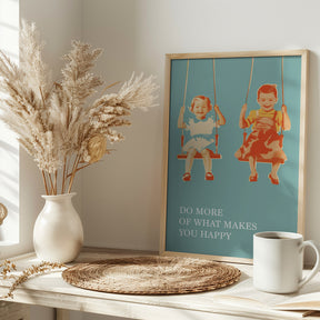 Two Little Girls On Swings Poster