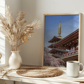 Charming Pagoda and Hozomon Gate of the Senso-ji temple in Tokyo Poster