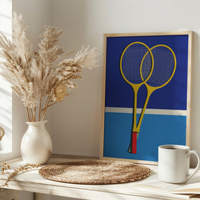 Wooden Badminton Rackets Poster