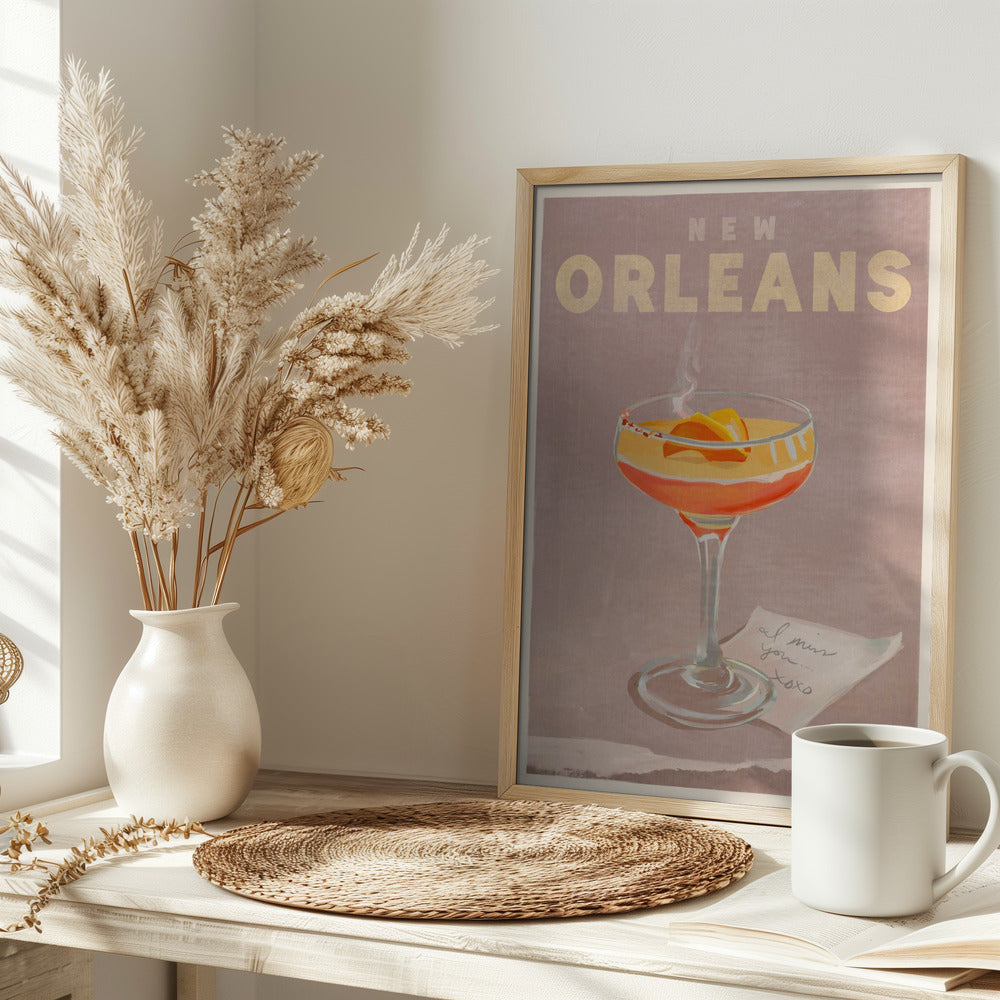 New Orleans Cocktail Travel Poster Poster