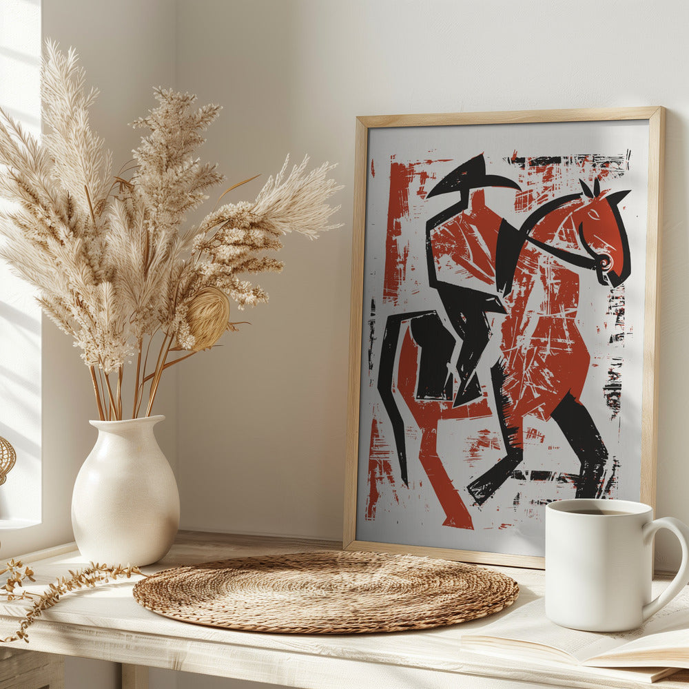 Abstract Horse Rider Poster