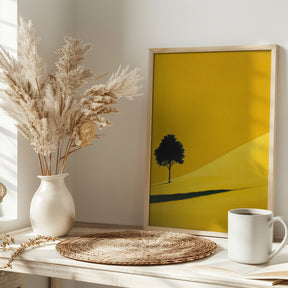 Yellow Field Tree Poster