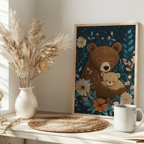 Mama Bear With Cub Poster