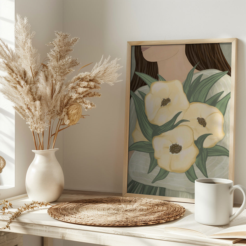 Pale Yellow Flowers Poster