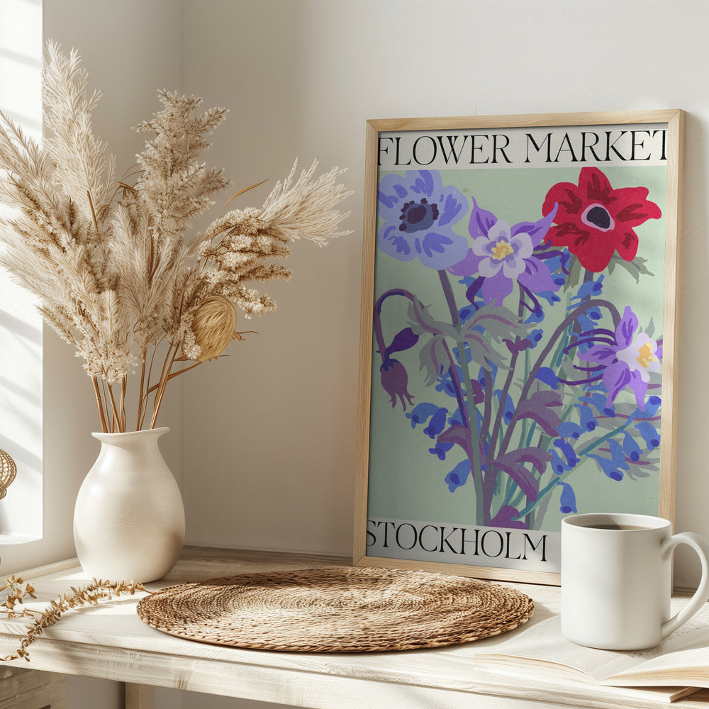 Stockholm Flower Market Poster