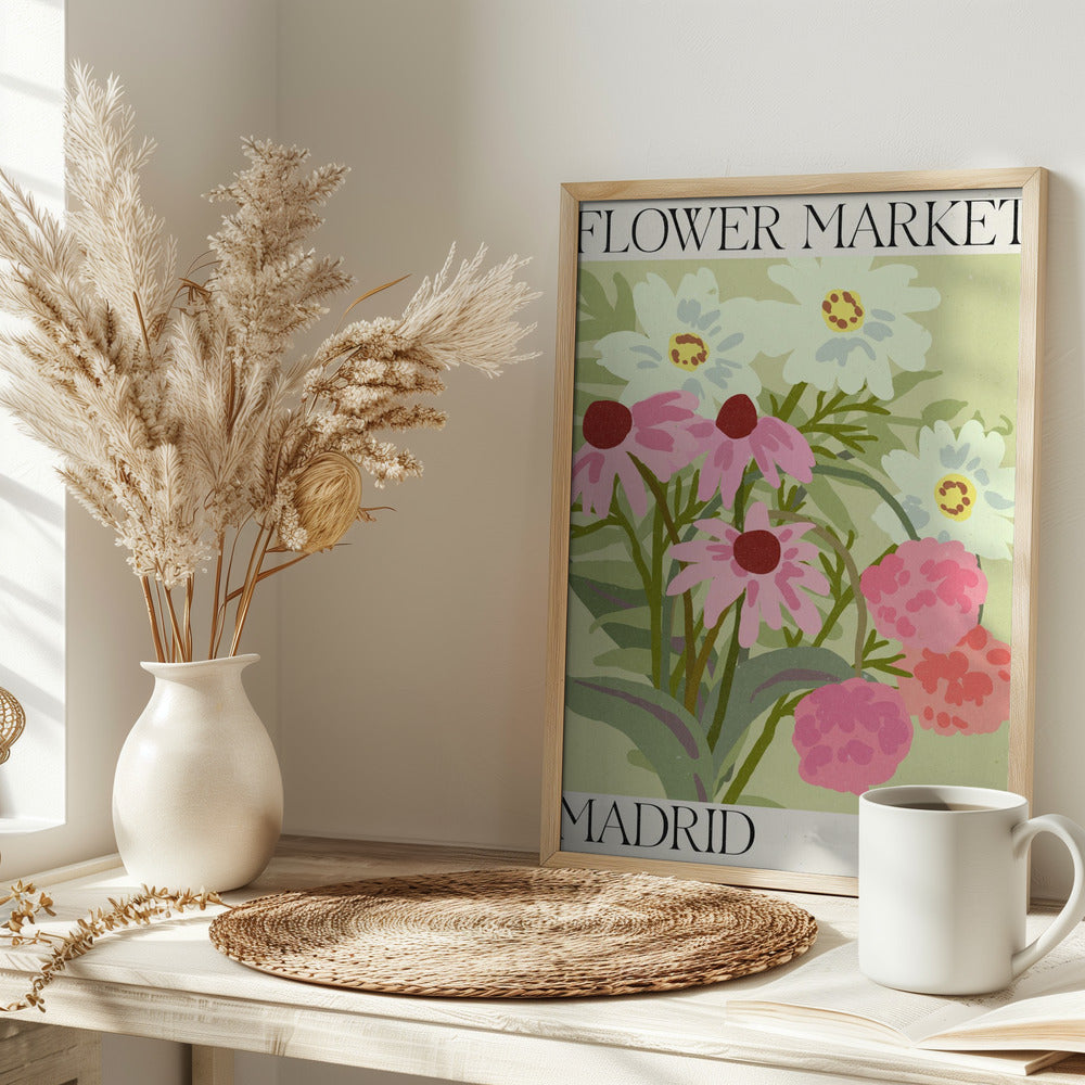 Madrid Flower Market Poster